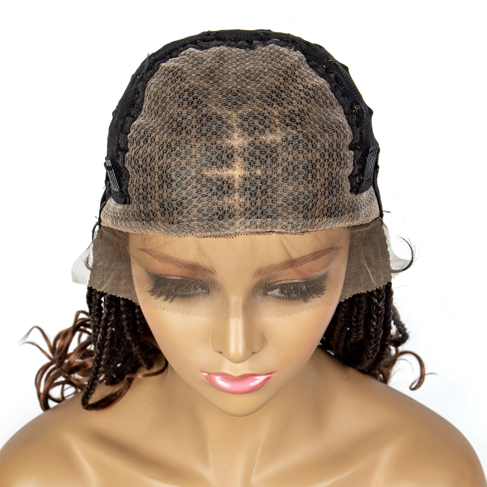 Braided Wigs for Black Women Synthetic Lace Front Wigs Square Knotless Box Braided Wigs Lightweight Cornrow Braid Braiding Hair Wigs 18 inches (1B/30 Color)