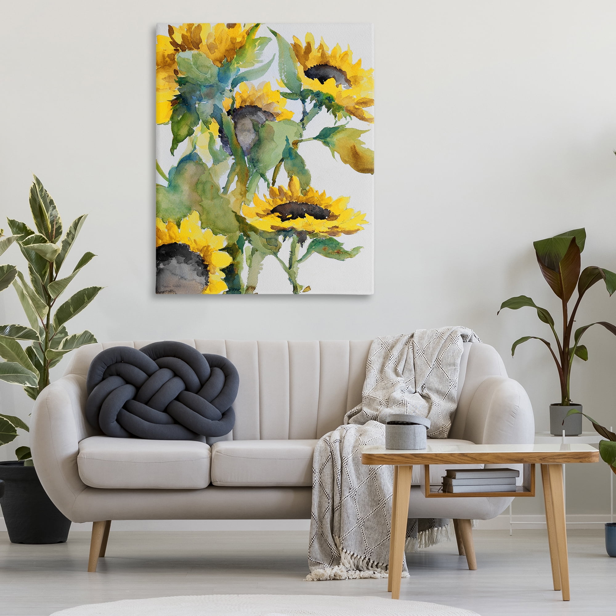 Stupell Industries Bright Blooming Sunflowers Botanical & Floral Painting Gallery Wrapped Canvas Art Print Wall Art, 36 x 48