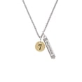 thumbnail image 2 of Delight Jewelry Goldtone Disc 1/2'' Number - 7 - Silvertone Mother Daughter Bar Charm Necklace, 23", 2 of 4