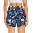 thumbnail image 3 of Picia Sailing Cruises Nautical Pattern Women's 2 in 1 Athletic Running Shorts High Waisted Workout Casual Gym Sweat Shorts with Comfy Liner Zipper Pockets-Small, 3 of 9