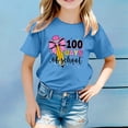 thumbnail image 2 of TZEWGL Tees For Girl Boy Solid Color Letter Printed Round Neck Short Sleeved Blouse For Toddlers size 8-9T, 2 of 4