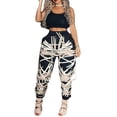 thumbnail image 2 of Franhais Women Spring Jeans, Lacing Straps Drawstring Middle Waist Casual Loose Pants for Girls, Grey/Black/Yellow/Multicolor, 2 of 7