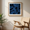 thumbnail image 6 of Blue Leaves - Mixed Media Botanical Tropical Floral Nature Pattern Abstract Unframed Wall Art Print 12 x 12 inches, 6 of 9