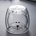 thumbnail image 2 of Taza de cristal de doble capa con dibujos creativos de panda para uso doméstico, taza de leche, zumo y café, 2 of 14