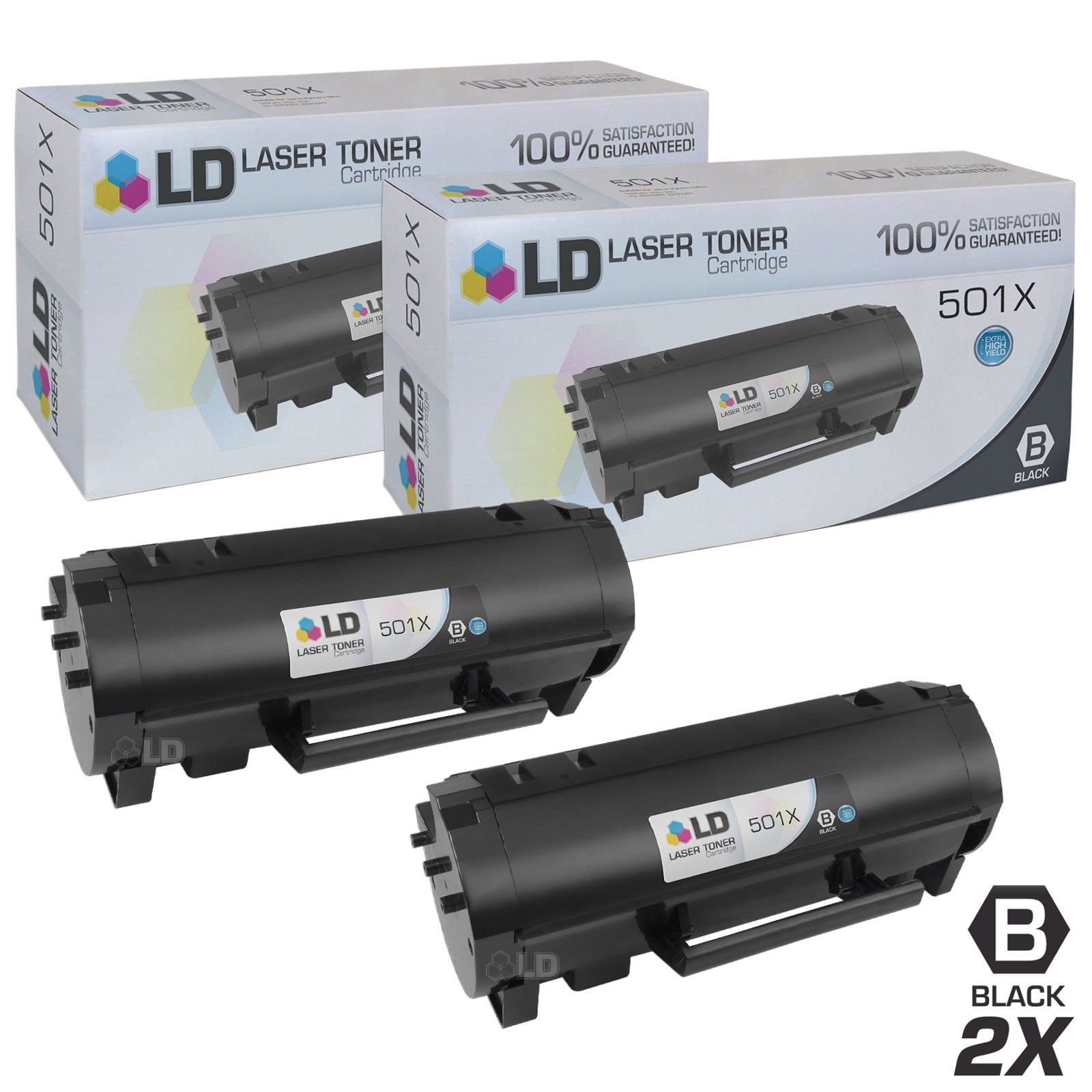 Specific triangle rough LD Compatible Replacement for Lexmark 501X 50F1X00 Extra High Yield Black  Toner Cartridge 2-Pack for MS315dn, MS410d, MS410dn, MS415dn, MS510dn,  MS610de, MS610dn, MS610dte, MS610dtn - Walmart.com