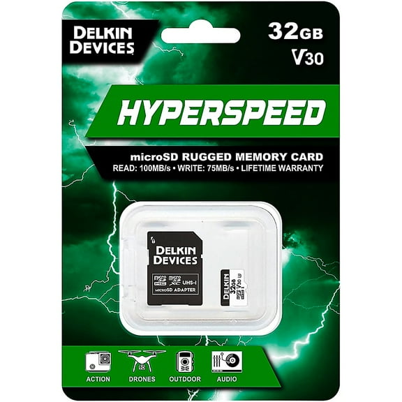 Delkin HYPERSPEED UHS-I V30 32GB MicroSD Memory Card