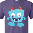 thumbnail image 4 of Inktastic Cute Monster, Little Monster, Blue Monster, Horns T-Shirt, 4 of 5