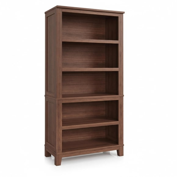 Modern 71 Inch 5-Tier Wooden Bookcase – Adjustable Bookshelves, Sturdy Floor Standing Display Shelf for Small Spaces