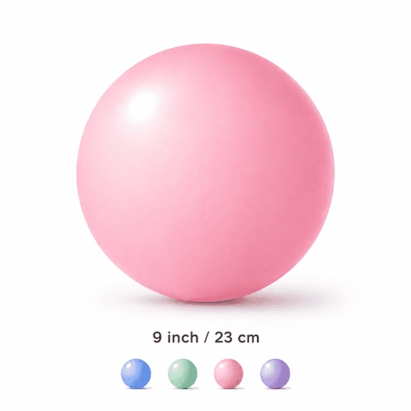 NATPLUS Anti-Burst Non-Slip Stability Ball with Quick Pump Inflatable Exercise Ball for Exercise and Balance, Pink