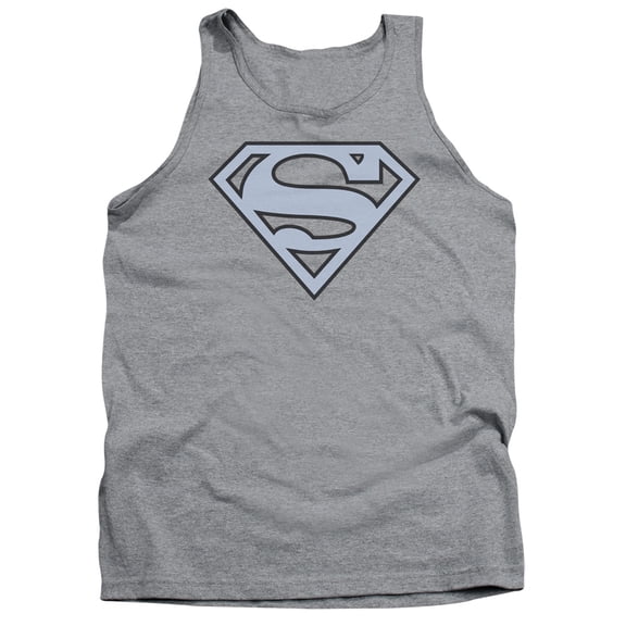 Superman Carolina Blue&Navy Shield Adult Tank Top Athletic Heather