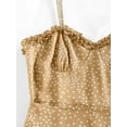 thumbnail image 4 of ZAFUL Women Sexy Prom Dress Polka Dot Ruffle Backless Overlap Dress Light Coffee XL, 4 of 5