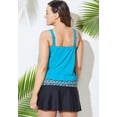 thumbnail image 5 of Swimsuits For All Women's Plus Size Loop Strap Blouson Tankini Set With Skirt 8 Luxe, Black, 5 of 5
