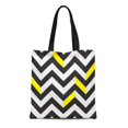 thumbnail image 1 of JSDART Sac Fourre-Tout en Toile Motif Jaune Chevron Rayures Géométriques Noir et Blanc Durable Réutilisable pour Courses Épaule, 1 of 1