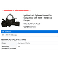 thumbnail image 2 of Ignition Lock Cylinder Repair Kit - Compatible with 2011 - 2012 Ford Escape, 2 of 2