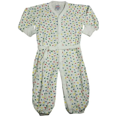 

Sara s Prints - Baby Girls Long Sleeved Convertible Coverall 6718-0-6Months (White Leaves)