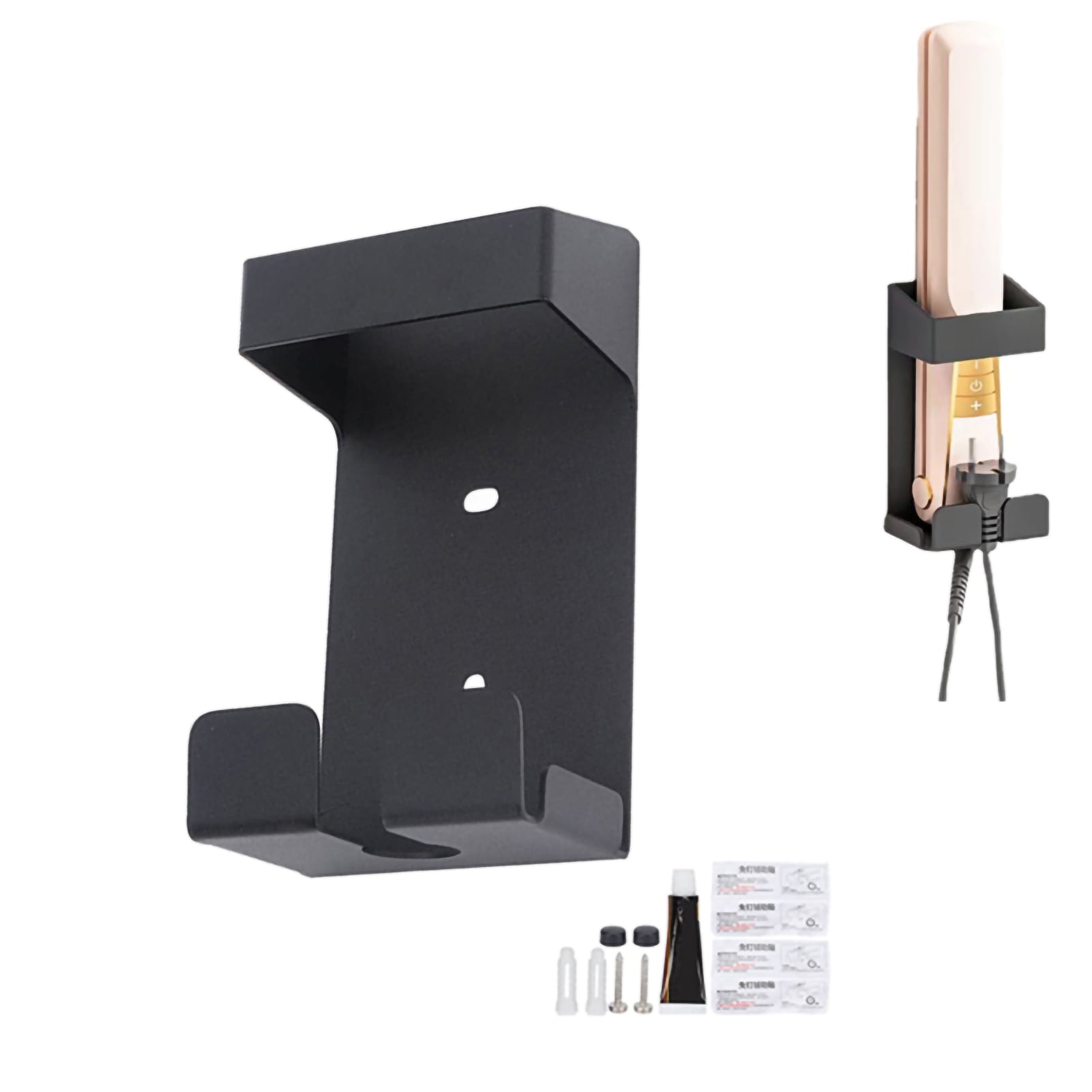 Estink Curling Iron Holder Metal Hair Tool Holder Wall Mount Curling Iron Shelves Curling Iron Holder Stainless Steel Metal Hair Tool Holder Wall Moun