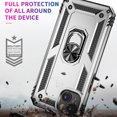 thumbnail image 3 of Dteck for Apple iPhone 14 6.1 inch, Magnetic Shockproof Metal Ring Kickstand Hybrid Support Car Mount Holder Armor Heavy Duty Case Cover, Silver, 3 of 8