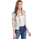thumbnail image 3 of Chaqueta abierta de la chaqueta del traje de la cosecha del trabajo de la oficina del frente de las mujeres Beige-Floral M, 3 of 6