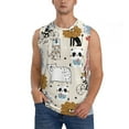 thumbnail image 2 of Lsque Hand Drawn Animals Print Men's Cotton Blend Sleeveless Muscle Shirts (S-3XL)- Moisture Wicking, Odor Protection, UPF 30+,XX-Large, 2 of 8