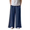 thumbnail image 1 of XDZJLR Mens Pants Casual Spring Plus Size Long Straight Soft Loose Fashion Leisure Wide Leg Pant, 1 of 4