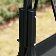 Outsunny Outdoor Patio Swing Chair with Adjustable Canopy, Black