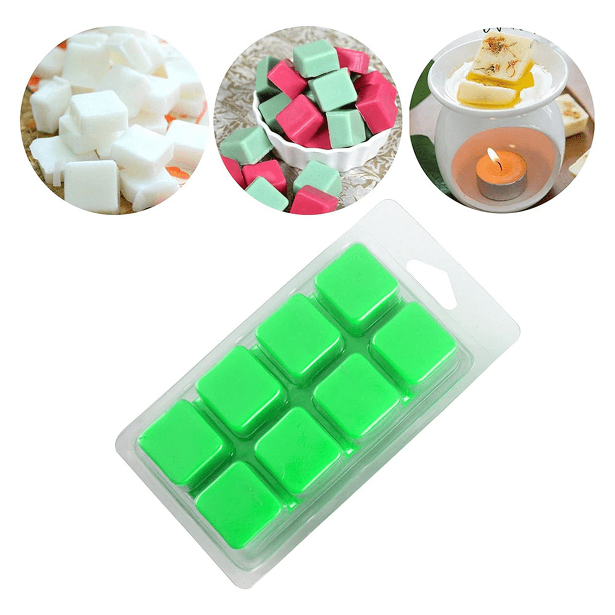 Wax Melt Containers-8 Cavity Clear Empty Plastic Wax Melt Molds-50 Packs Cubes Clamshells for Tarts Wax Melts,50 x Wax Melt Containers,Transparent