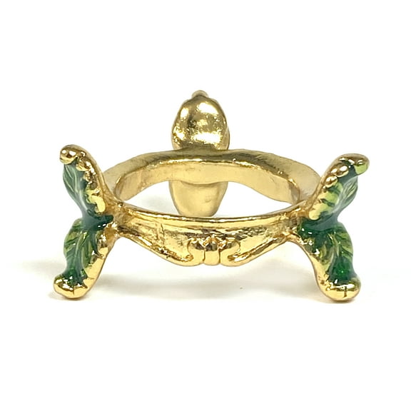 National Artcraft Display Stand For Displaying, Egg Art, Minerals And Crystals Has a Bright Gold Finish with Green Accents (Pkg/1)