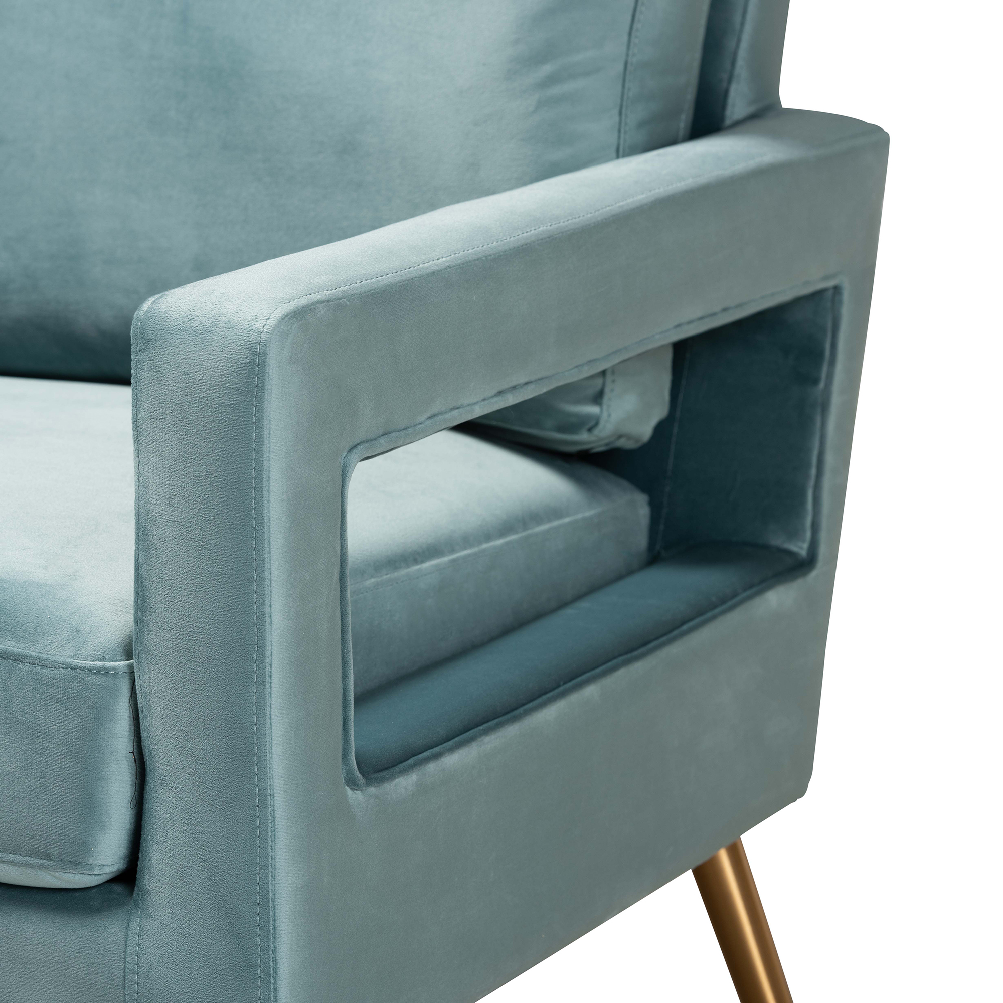 Baxton Studio Leland Club Chair, Light Blue