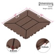 thumbnail image 3 of TrumanPick 44 PCS Plastic Deck Tiles Outdoor Interlocking Patio Tiles Waterproof for Backyard Porch, 12"W x 12"L, Red Brown, 3 of 6