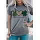 thumbnail image 1 of ABPHQTO Camiseta con estampado de corazón de trébol a cuadros de leopardo St. Patrick gris para mujer, 1 of 5