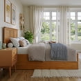 thumbnail image 5 of AFI Madison Full Wood Platform Bed with Footboard and Storage Drawers, Light Toffee, 5 of 14