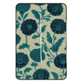 thumbnail image 3 of Teal Floral Pattern Vintage Textile Design Picnic Blanket Waterproof Outdoor Beach Blanket Hand-held Pad Suitable for Travel, Camping, Beach, Family Gatherings, 3 of 8