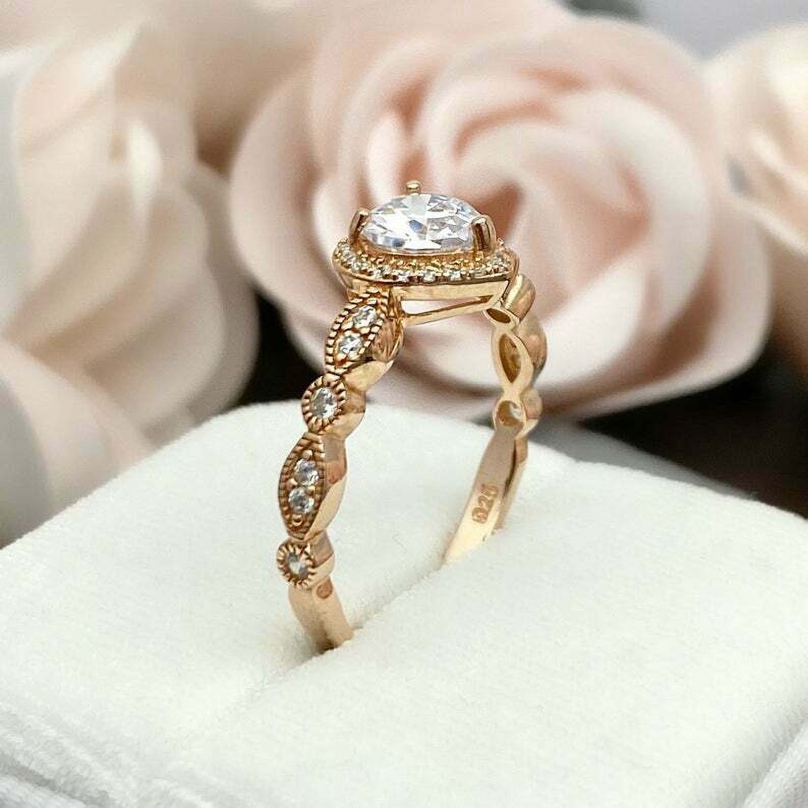 HeartsAndYou 1.4ct Engagement Ring for Women Heart Cut Moissanite Halo Design 18k Yellow Gold Over Silver