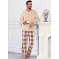 thumbnail image 5 of MINTREUS Mens Flannel Pajamas Set 2 Piece Long Sleeve Pjs Pijama Fleece Winter Henley Neck Lounge Sets Sleepwear with Pockets, 5 of 9