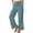 Mint Green, variant on hoksml Women's Cotton Side Slit Wide Leg Pants Elastic Waist Drawstring Casual Trousers with Pockets