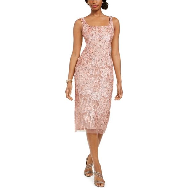 Adrianna Papell Vestido Vaina de Lentejuelas para Mujer, Rosa, 4 Adrianna Papell Vaina