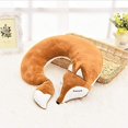 thumbnail image 4 of Almohadas de viaje para niños, almohada en forma de U con dibujos animados de animales y zorros, almohada ergonómica en forma de U para adultos, color naranja, 4 of 4