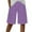 Purple, variant on Dvprdro ‌Women's Breathable Bermuda Shorts Linen Cotton Mid Thigh Length Beach Casual Shorts Purple Sizes XL