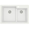 thumbnail image 4 of Karran Usa QT-811-WH-PK1 Quartz Qt 33" Drop In Double Basin Quartz Composite Kitchen Sink, 4 of 7