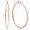 Rose Gold, variant on SteelTime 18K Gold Plated Flattened Bottom Hoop Earrings For Women
