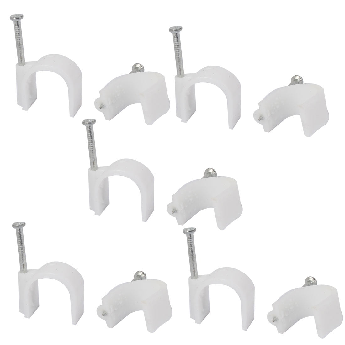 Unique Bargains 20mm Dia Plastic Wall Mount Electric Cable Circle Nail