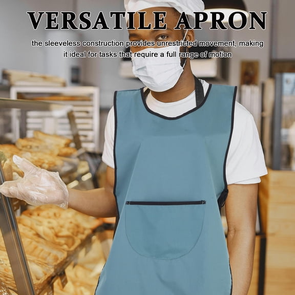 BESTYASH Waterproof Apron Sky-Blue Polyester Anti-Stain Design for Kitchen Home Cleaning 1Set