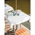thumbnail image 2 of Outdoor Tablecloths with Umbrella Hole & Zipper, Green Leaves 54x54 Inch Square Tablecloths, Eucalyptus Leaves Weeping Summer Botanical Waterproof Table Cloth, Patio/Pool/Picnic Table Covers, 2 of 8