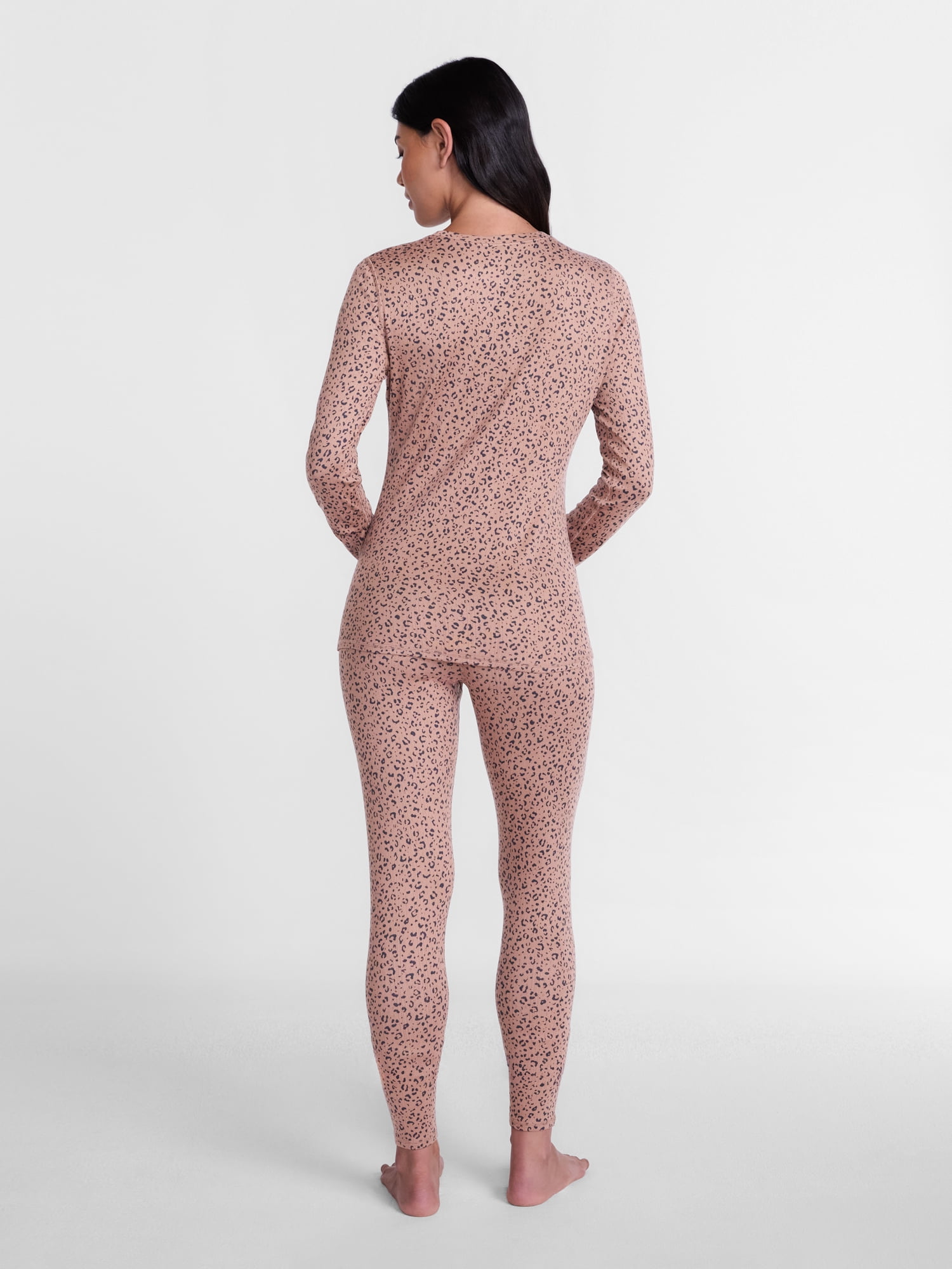 ClimateRight by Cuddl Duds Women's Pointelle Knit 2PC Top and Legging Thermal Base Layer Set, Sizes XS to 4X
