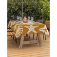 thumbnail image 4 of 60x102 Inch Outdoor Tablecloth with Umbrella Hole Zipper Rectangle Terracotta Coastal Starfish Rectangular Tablecloths Waterproof Ocean Sea Shells Nautical Marine Patio Table Cloth Cover for Picnic, 4 of 8