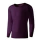 thumbnail image 1 of Ceisia Men's Solid Thickened Crew Neck Long Sleeve Thermal Top Fleece Base Layer Purple M Gifts, 1 of 2