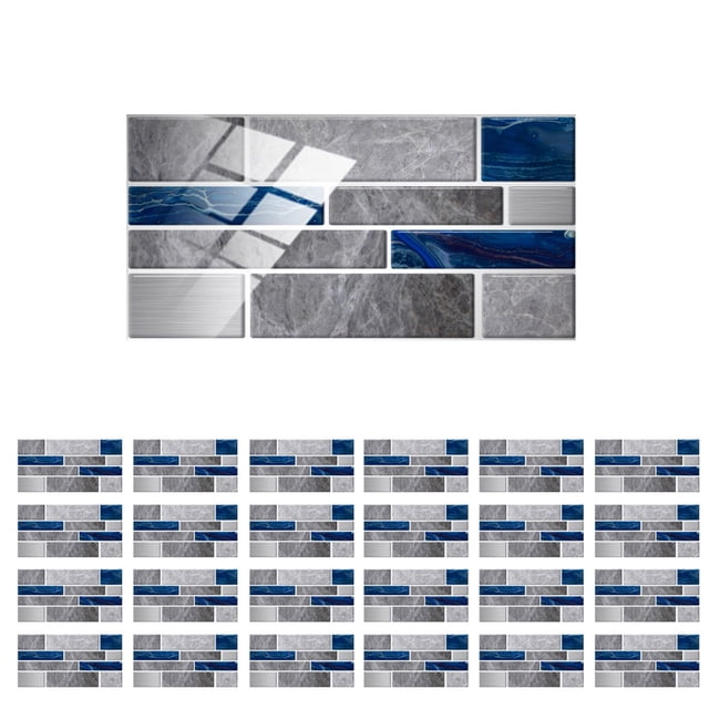 Kitchen Decorations Wall Three Dimensional Ceramic Tile Stickers, Crystal Film Imitation Brick Patterns, Paper Flower Tiles, Kitchen And Home Decoration Waterproof Wall Stickers