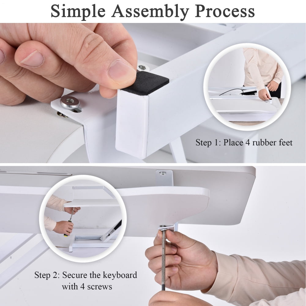 37" Standing Desk Converter Height Adjustable Sit to Stand Up Riser, Monitor and Laptop Workstation with Wide Keyboard Tray