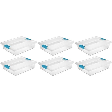 - Sterilite Large File Clip Box Clear Storage Containers w/ Lid (6 Pack) 19638606
