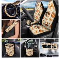 thumbnail image 2 of Jeiento Thanksgiving Turkey Pumpkin Complete Car Seat Cover Set 15PCS, Autumn Wildlife Interior Kit Seat Belt Pads Trash Bin for Farm Truck, 2 of 9